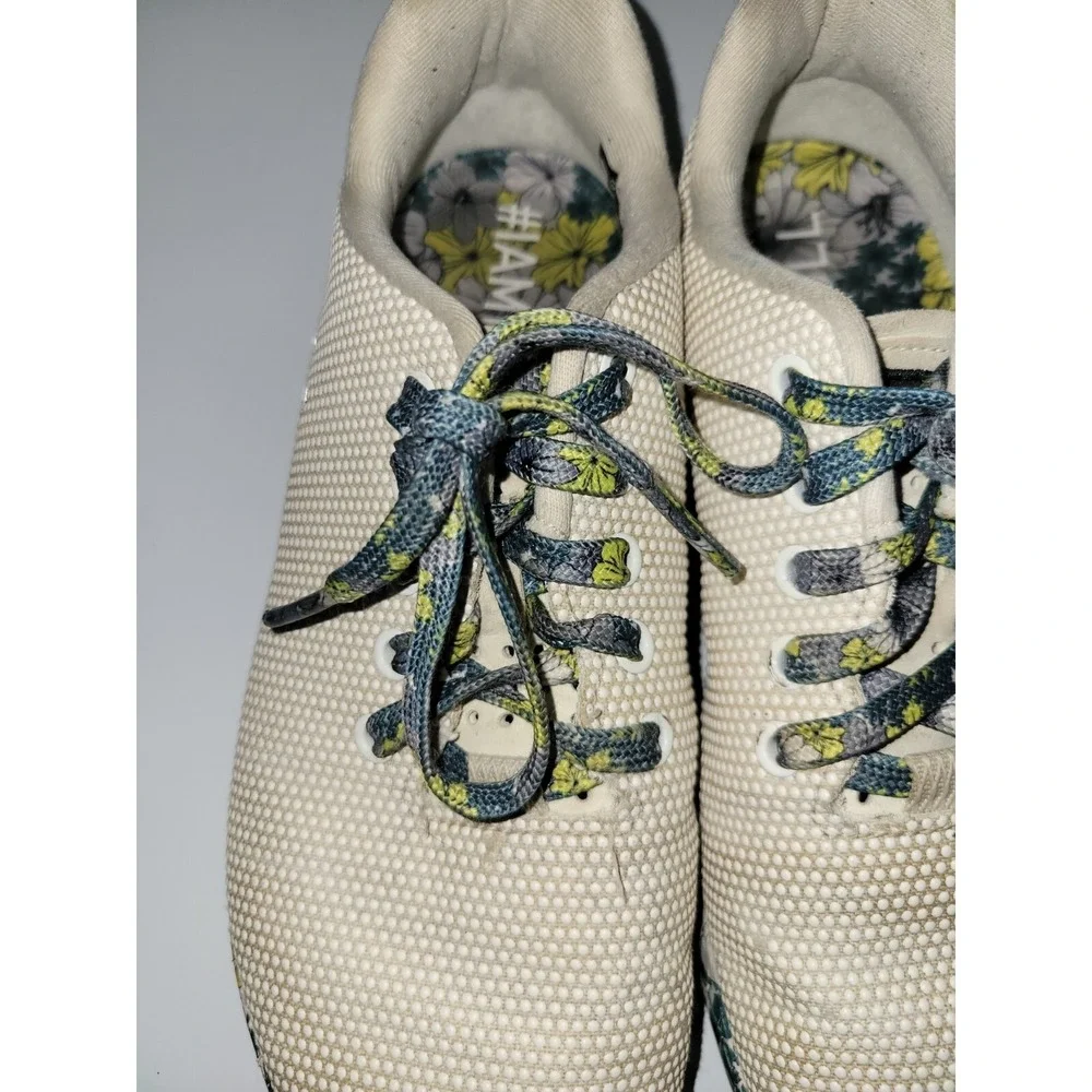 NO BULL Spring Fling SuperFabric Cream/Floral Low Top Sneakers Womens 9 Mens 7.5